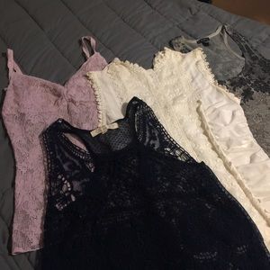 Lot of Lacey spaghetti strap tanks